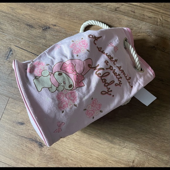 MY MELODY-RARE Imported (NWT) Pink Canvas Bucket Backpack main image 13